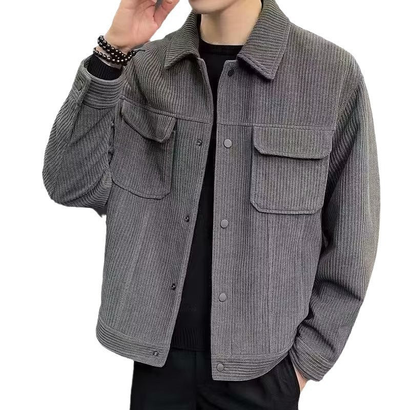 CALORA_ Casual Revers Jas voor Mannen - Oversized in Corduroy