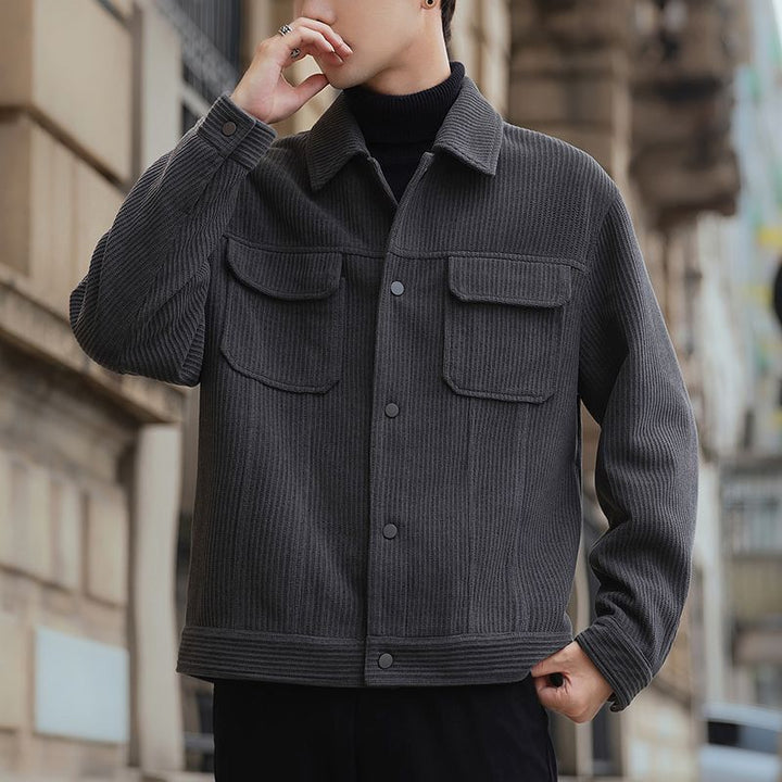 CALORA_ Casual Revers Jas voor Mannen - Oversized in Corduroy