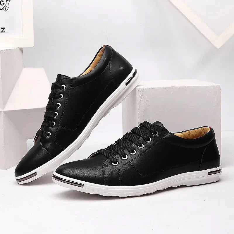 CALORA_ Casual Sneakers Vegan Leer Met Memory Foam Waterdicht