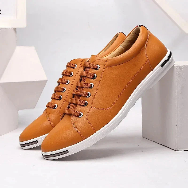 CALORA_ Casual Sneakers Vegan Leer Met Memory Foam Waterdicht