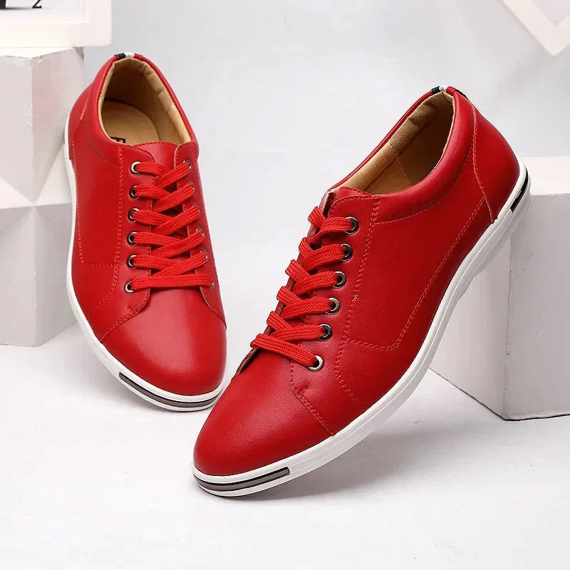 CALORA_ Casual Sneakers Vegan Leer Met Memory Foam Waterdicht