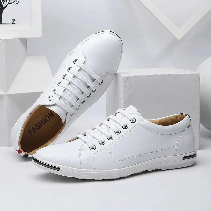 CALORA_ Casual Sneakers Vegan Leer Met Memory Foam Waterdicht