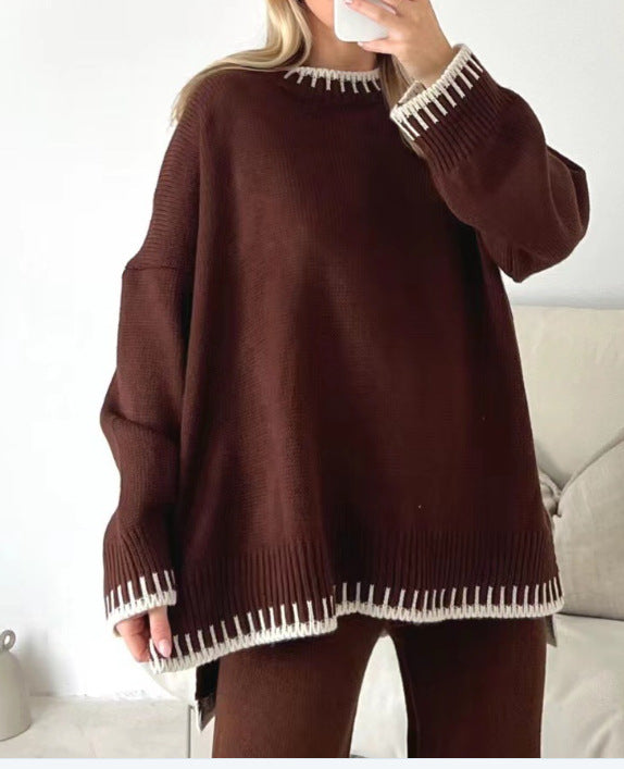 CALORA_ Casual Tweedelige Set met Lange Mouwen van Zachte Viscose
