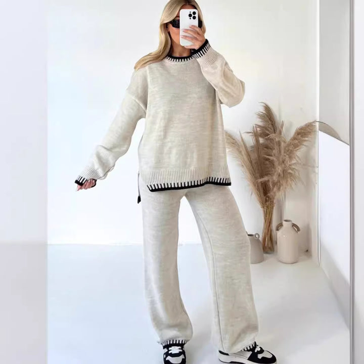 CALORA_ Casual Tweedelige Set met Lange Mouwen van Zachte Viscose