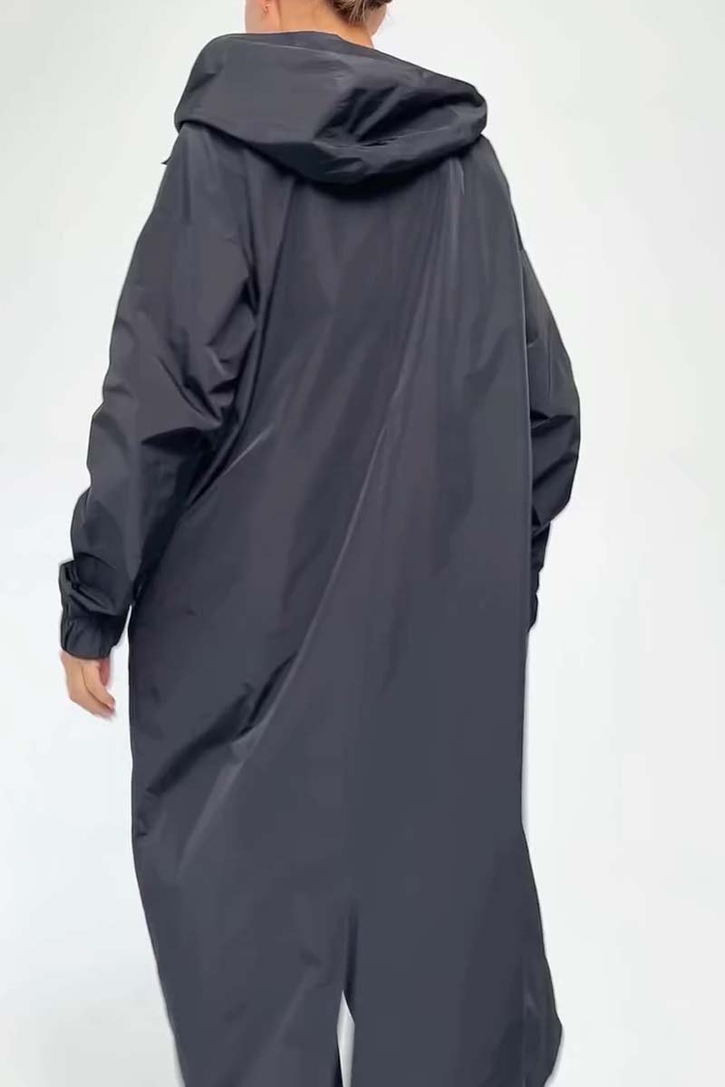 CALORA_ Casual Waterdichte Lange Dames Jas met Capuchon