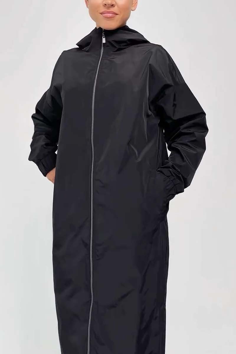 CALORA_ Casual Waterdichte Lange Dames Jas met Capuchon