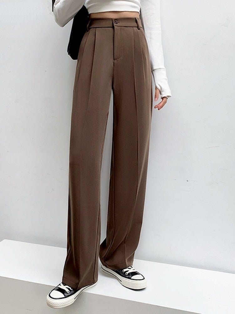Casuala | Hoge Taille Broek-Pantalons-Calora-Bruin-XS-Calora