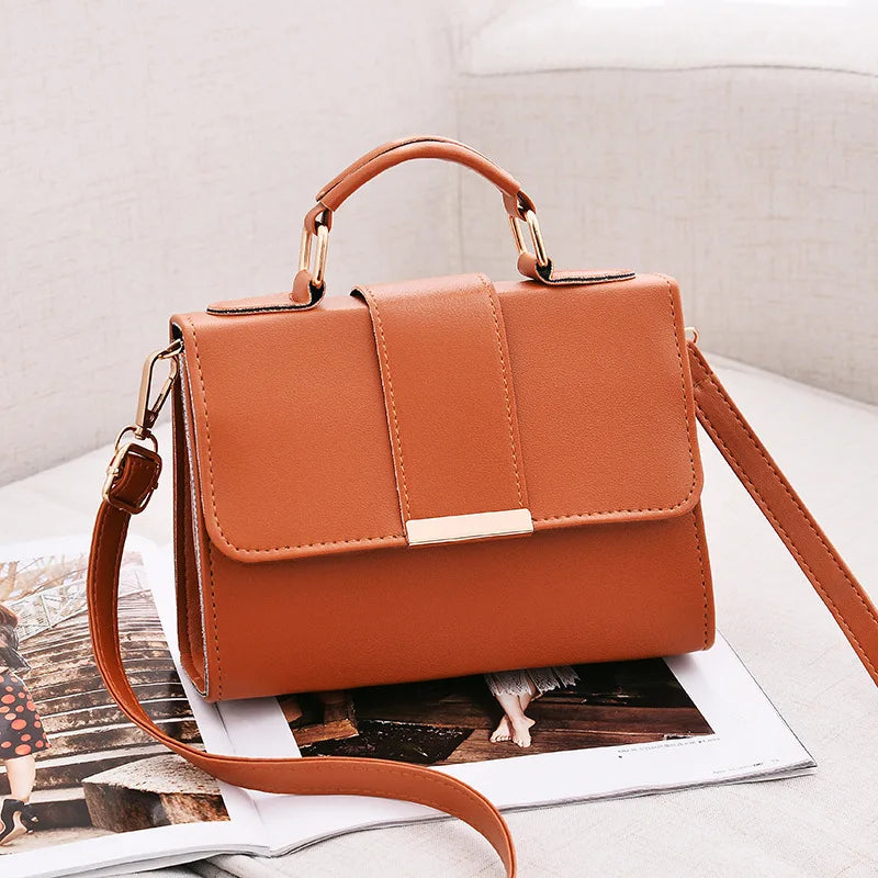 Cavalleri | Stijlvolle Vegan leren Schoudertas-Schoudertassen-Calora-Bruin-20x8x15cm-Calora