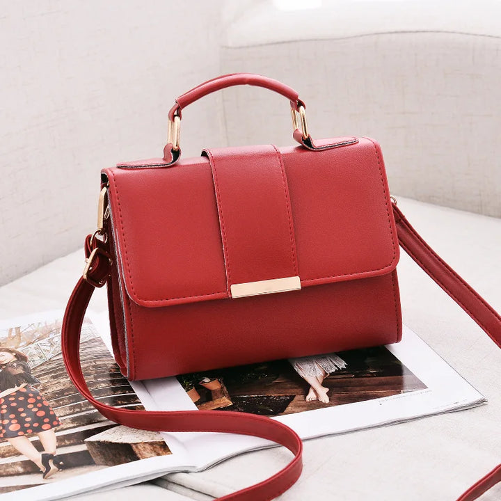 Cavalleri | Stijlvolle Vegan leren Schoudertas-Schoudertassen-Calora-Rood-20x8x15cm-Calora