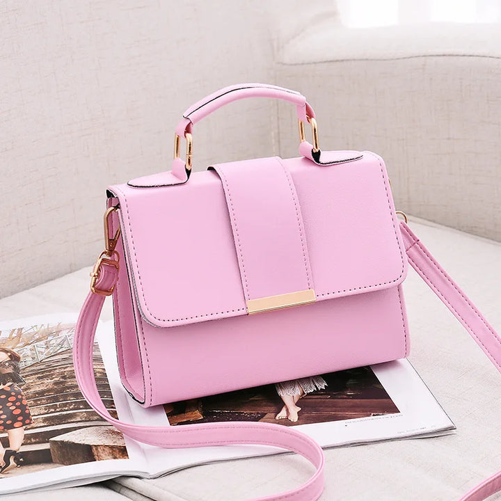 Cavalleri | Stijlvolle Vegan leren Schoudertas-Schoudertassen-Calora-Roze-20x8x15cm-Calora