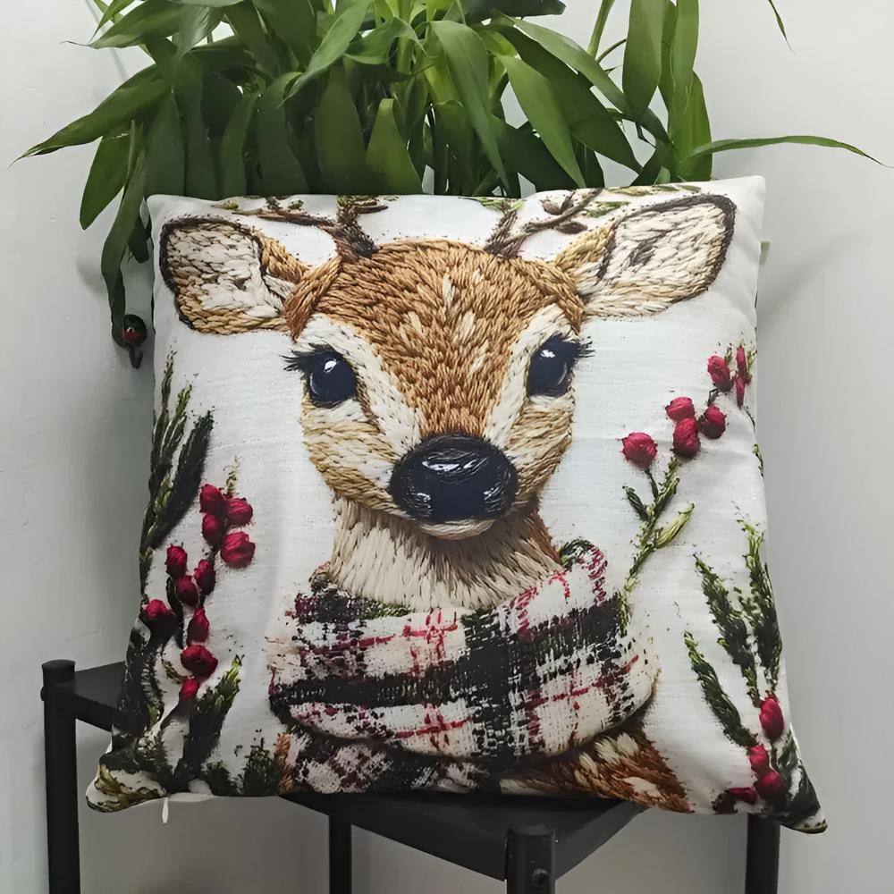 CALORA_ Charmante Kerst Bambi Kussenhoes