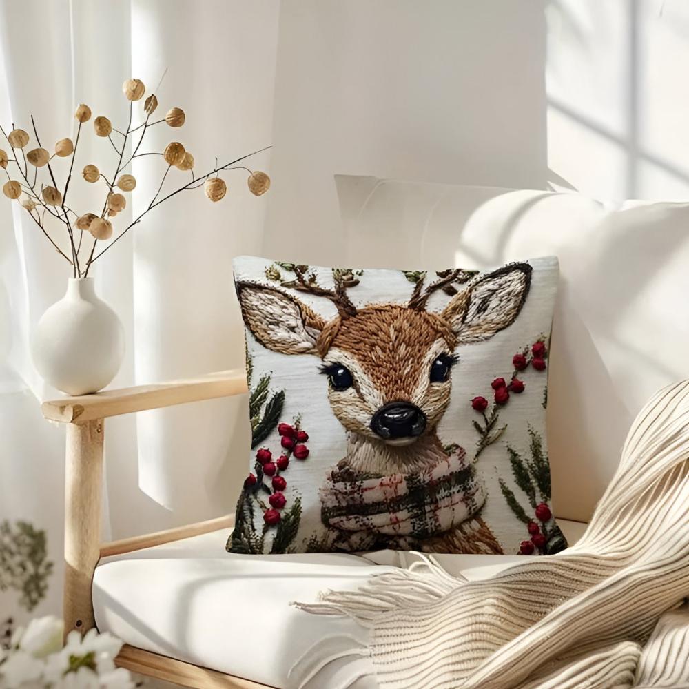 CALORA_ Charmante Kerst Bambi Kussenhoes