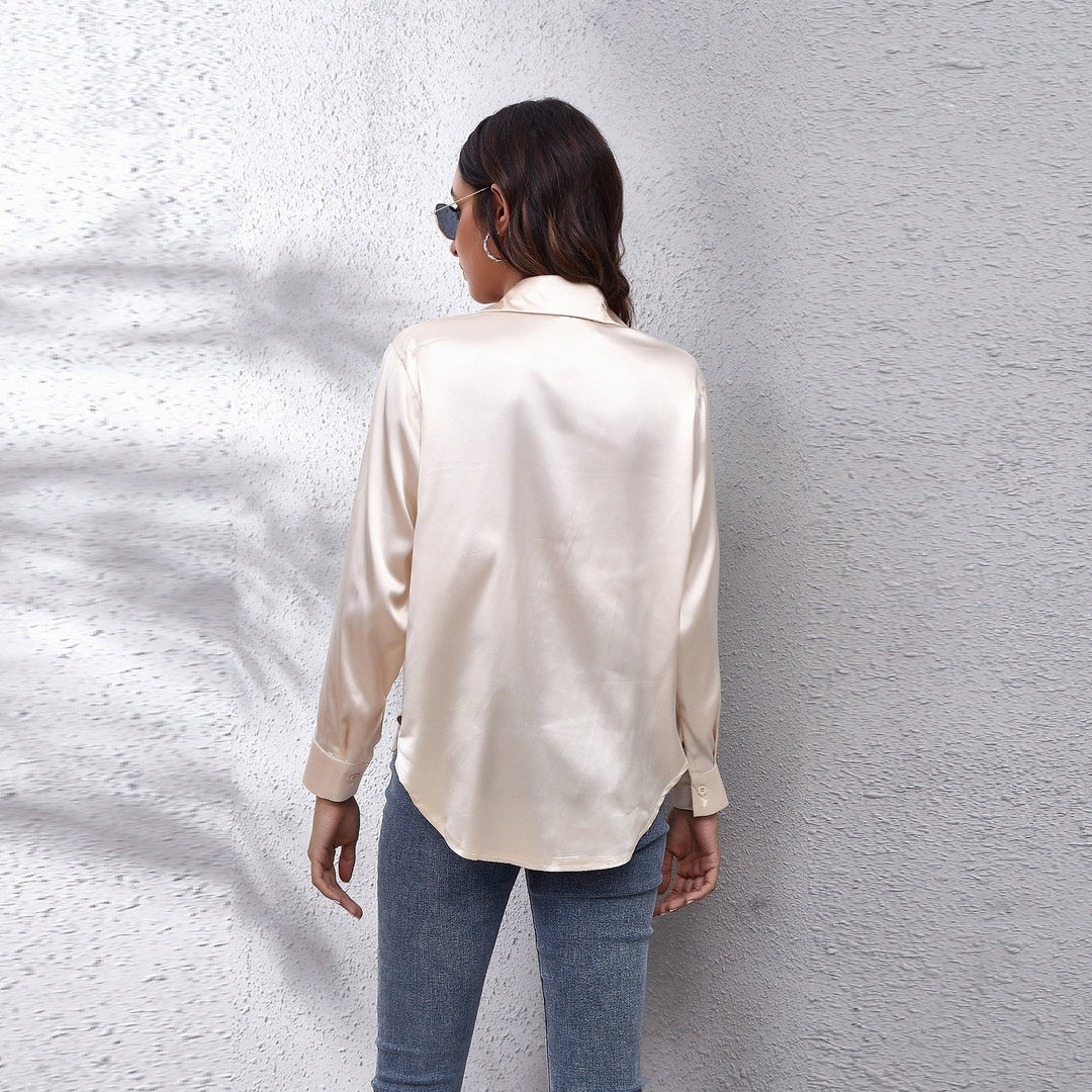 CALORA_ Chenalva | Luchtige Satijnen Blouse