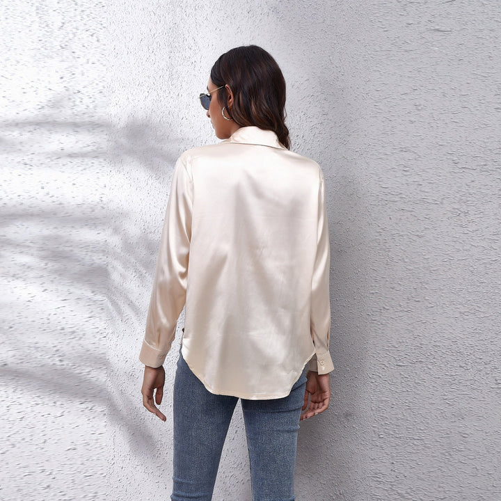 CALORA_ Chenalva | Luchtige Satijnen Blouse