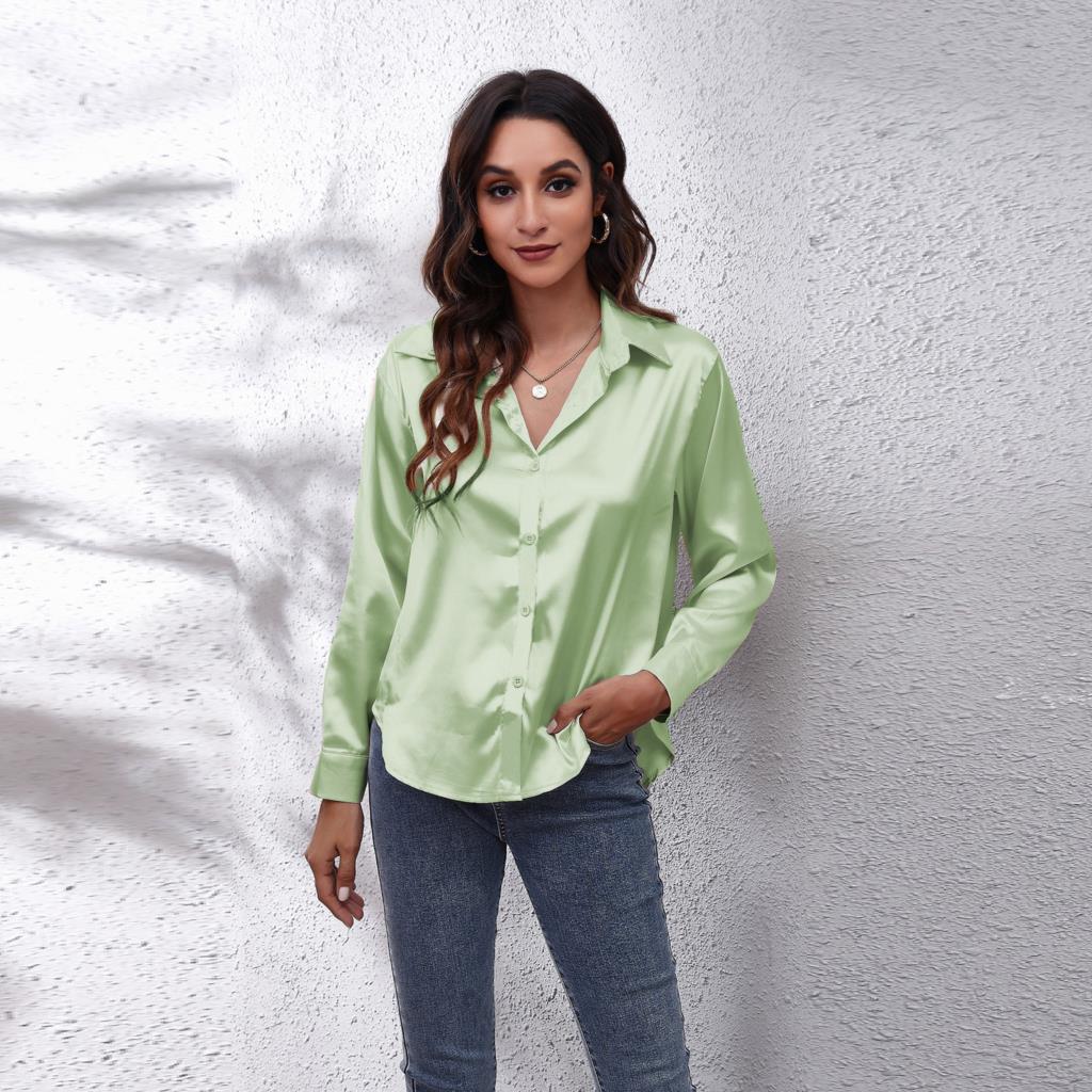 CALORA_ Chenalva | Luchtige Satijnen Blouse