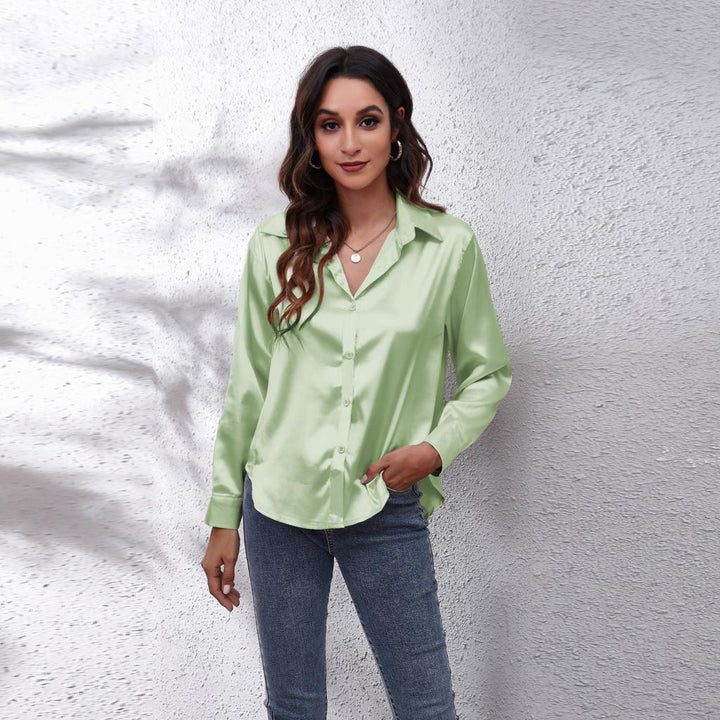 CALORA_ Chenalva | Luchtige Satijnen Blouse