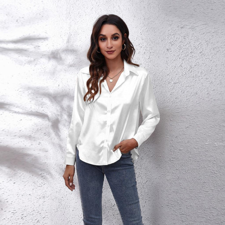 CALORA_ Chenalva | Luchtige Satijnen Blouse