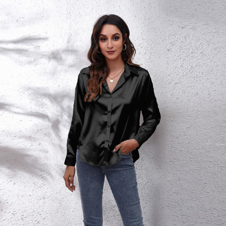 CALORA_ Chenalva | Luchtige Satijnen Blouse