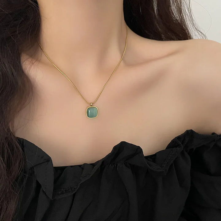 Chiara | Chique Ketting met Groene Steen-Kettingen-Calora-Calora