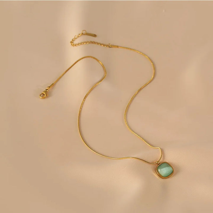 Chiara | Chique Ketting met Groene Steen-Kettingen-Calora-Calora