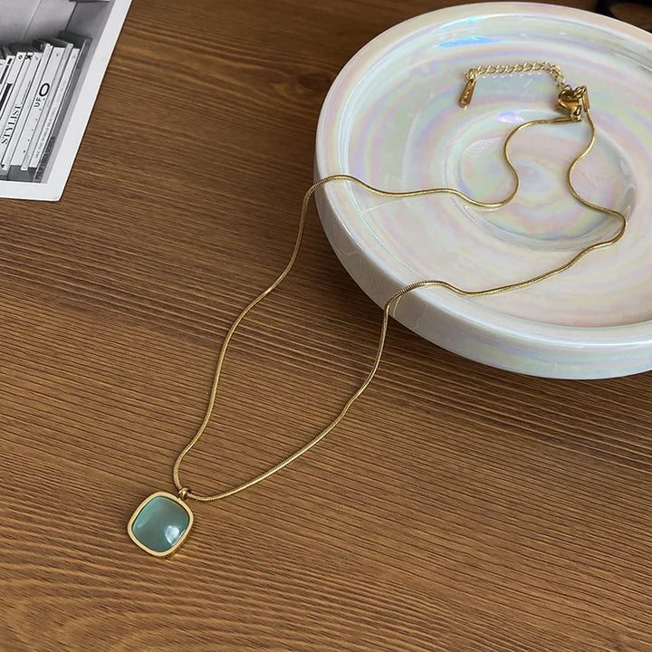 Chiara | Chique Ketting met Groene Steen-Kettingen-Calora-Calora