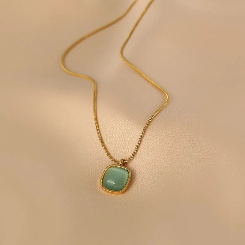 Chiara | Chique Ketting met Groene Steen-Kettingen-Calora-Calora