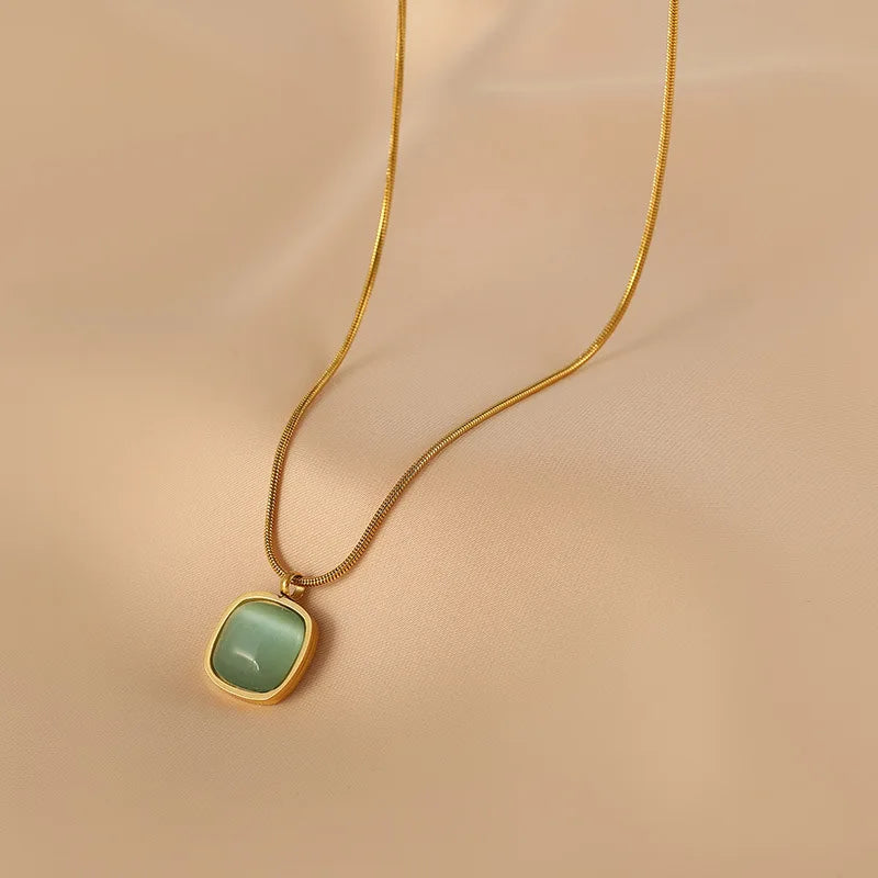 Chiara | Chique Ketting met Groene Steen-Kettingen-Calora-Calora