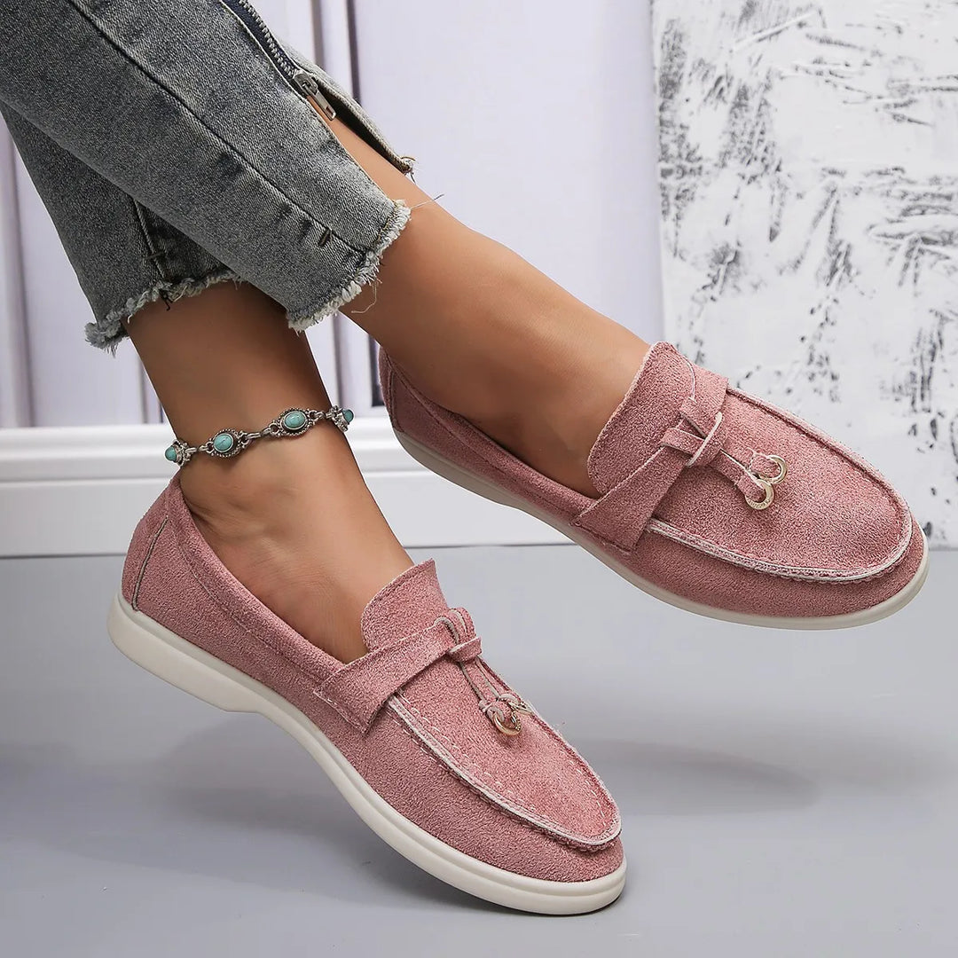 Chic & Comfort Loafers - Dames Suede Instappers voor de Herfst en Lente-Loafers-Calora-Khaki-36-Calora