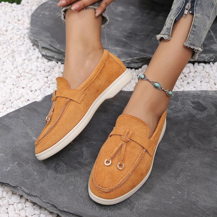 Chic & Comfort Loafers - Dames Suede Instappers voor de Herfst en Lente-Loafers-Calora-Oranje-36-Calora