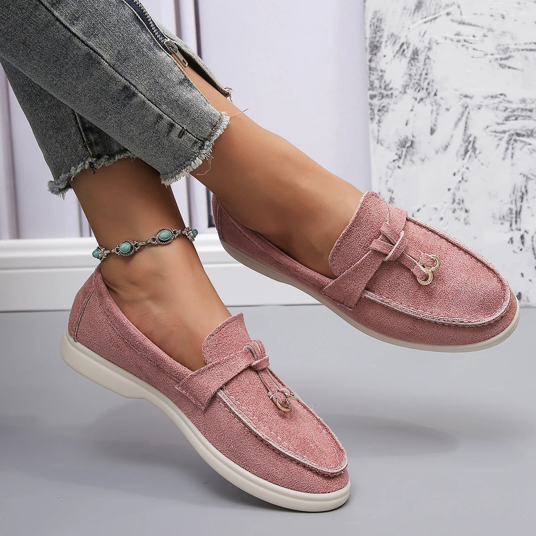 Chic & Comfort Loafers - Dames Suede Instappers voor de Herfst en Lente-Loafers-Calora-Roze-36-Calora