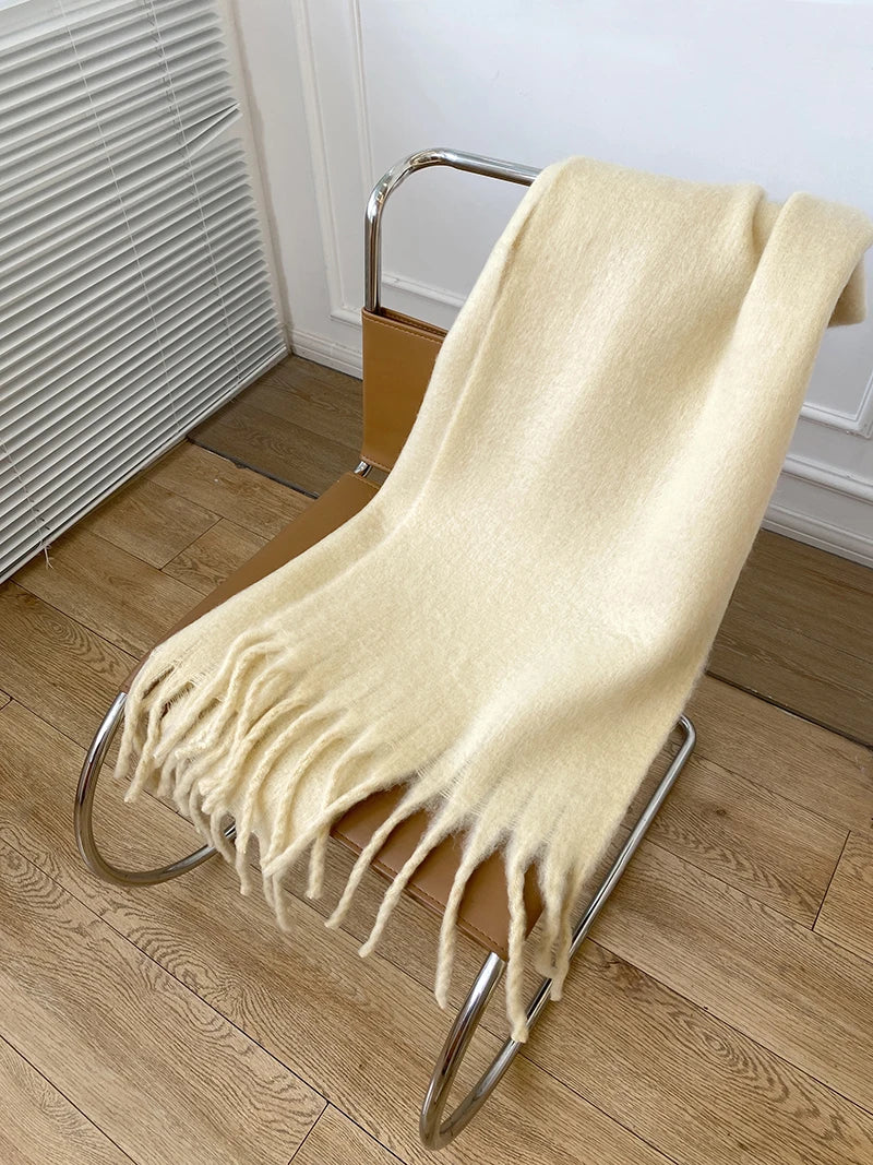 ChicWool | Dikke Warme Kasjmier Sjaal-Home Decor-Calora-Beige-190X50CM-Calora