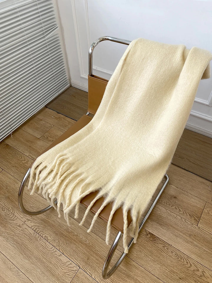 ChicWool | Dikke Warme Kasjmier Sjaal-Home Decor-Calora-Beige-190X50CM-Calora