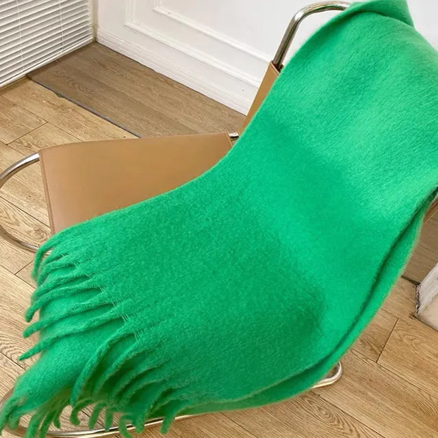 ChicWool | Dikke Warme Kasjmier Sjaal-Home Decor-Calora-Groen-190X50CM-Calora