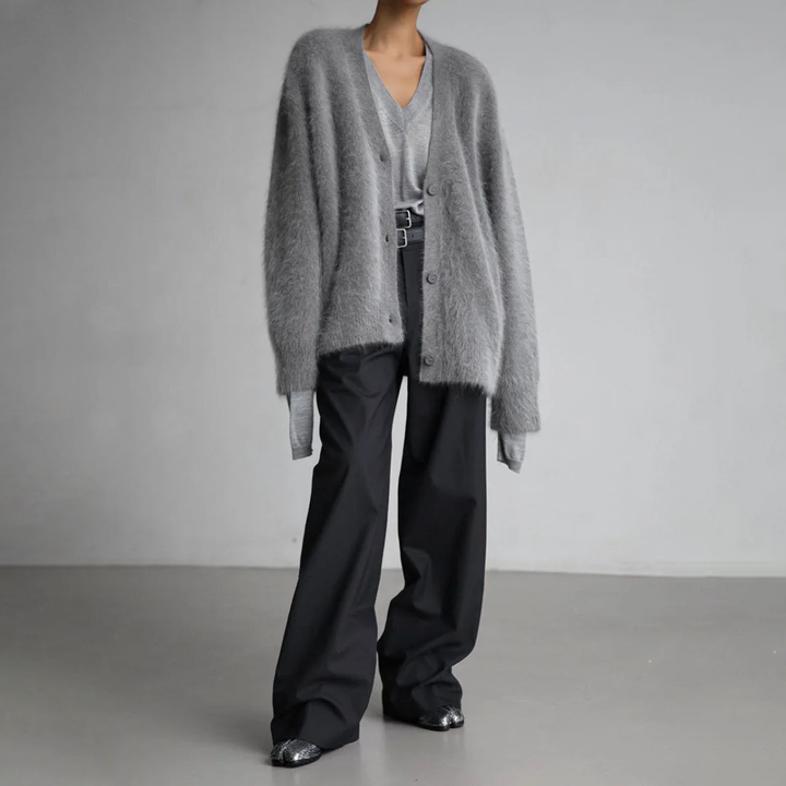 CALORA_ Chique comfortabel kasjmier vest met V-hals