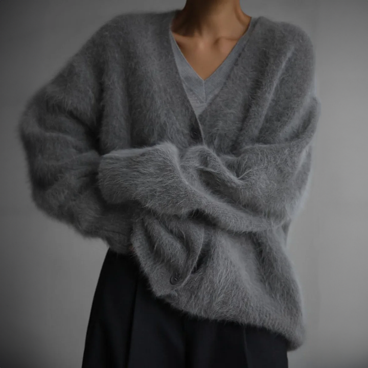CALORA_ Chique comfortabel kasjmier vest met V-hals