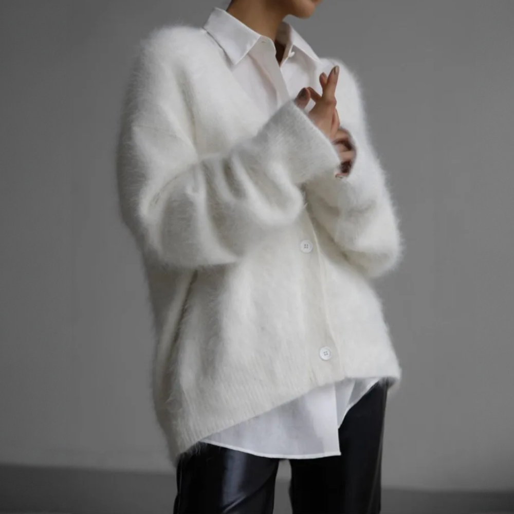 CALORA_ Chique comfortabel kasjmier vest met V-hals