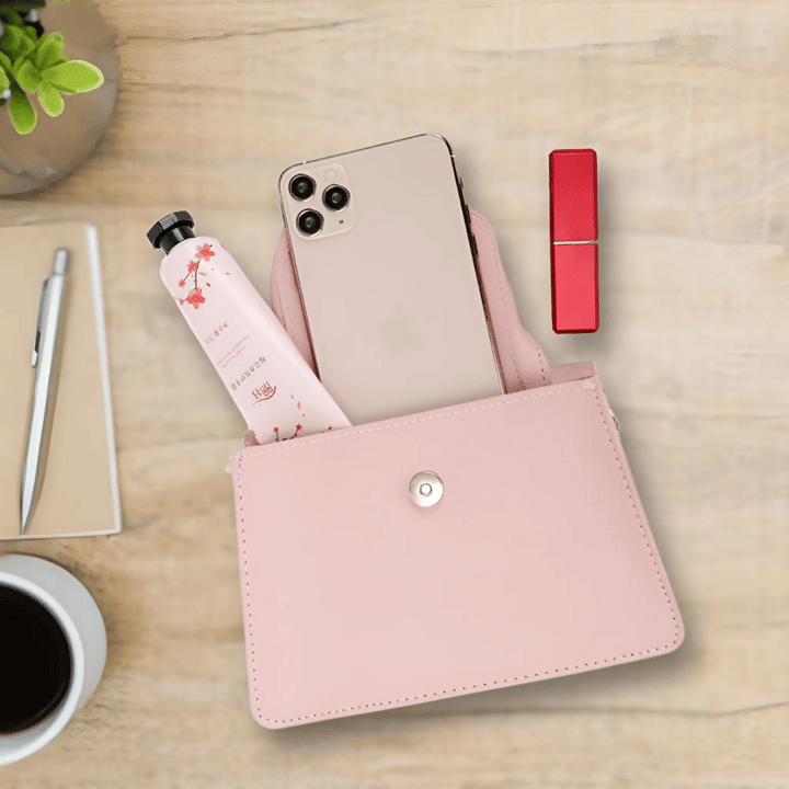 Chique Feravini Mini Handtas met klepsluiting-Handtassen-Calora-Beige-Calora