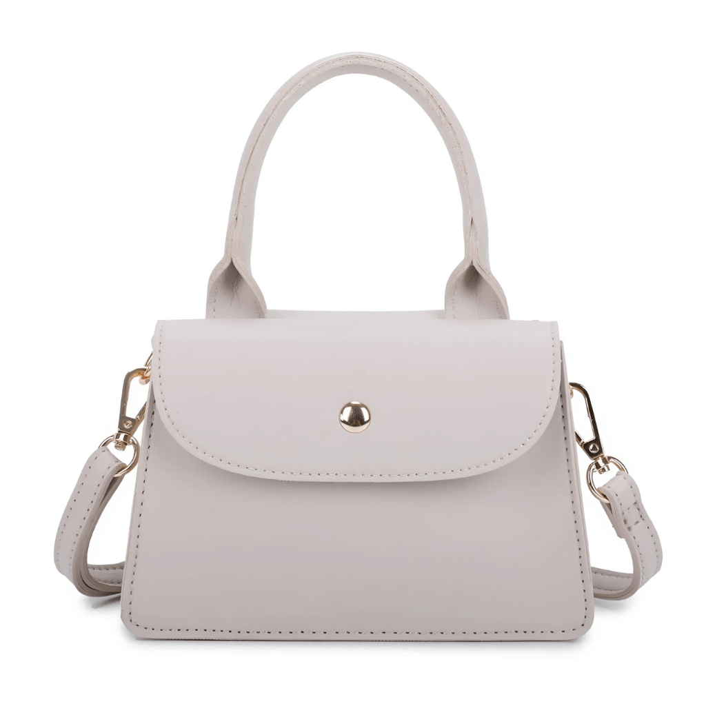 Chique Feravini Mini Handtas met klepsluiting-Handtassen-Calora-Beige-Calora