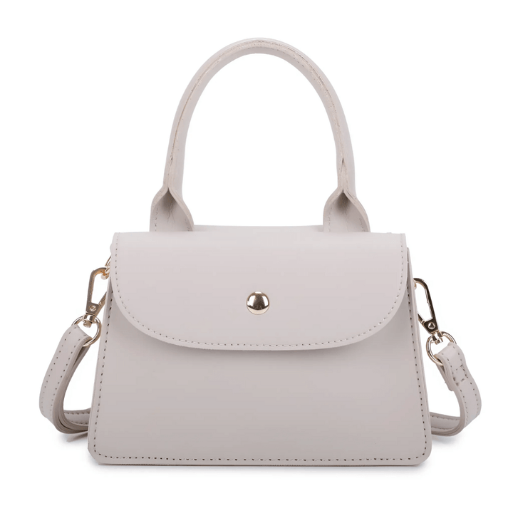 Chique Feravini Mini Handtas met klepsluiting-Handtassen-Calora-Beige-Calora