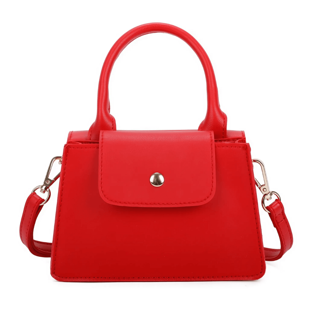 Chique Feravini Mini Handtas met klepsluiting-Handtassen-Calora-Rood-Calora