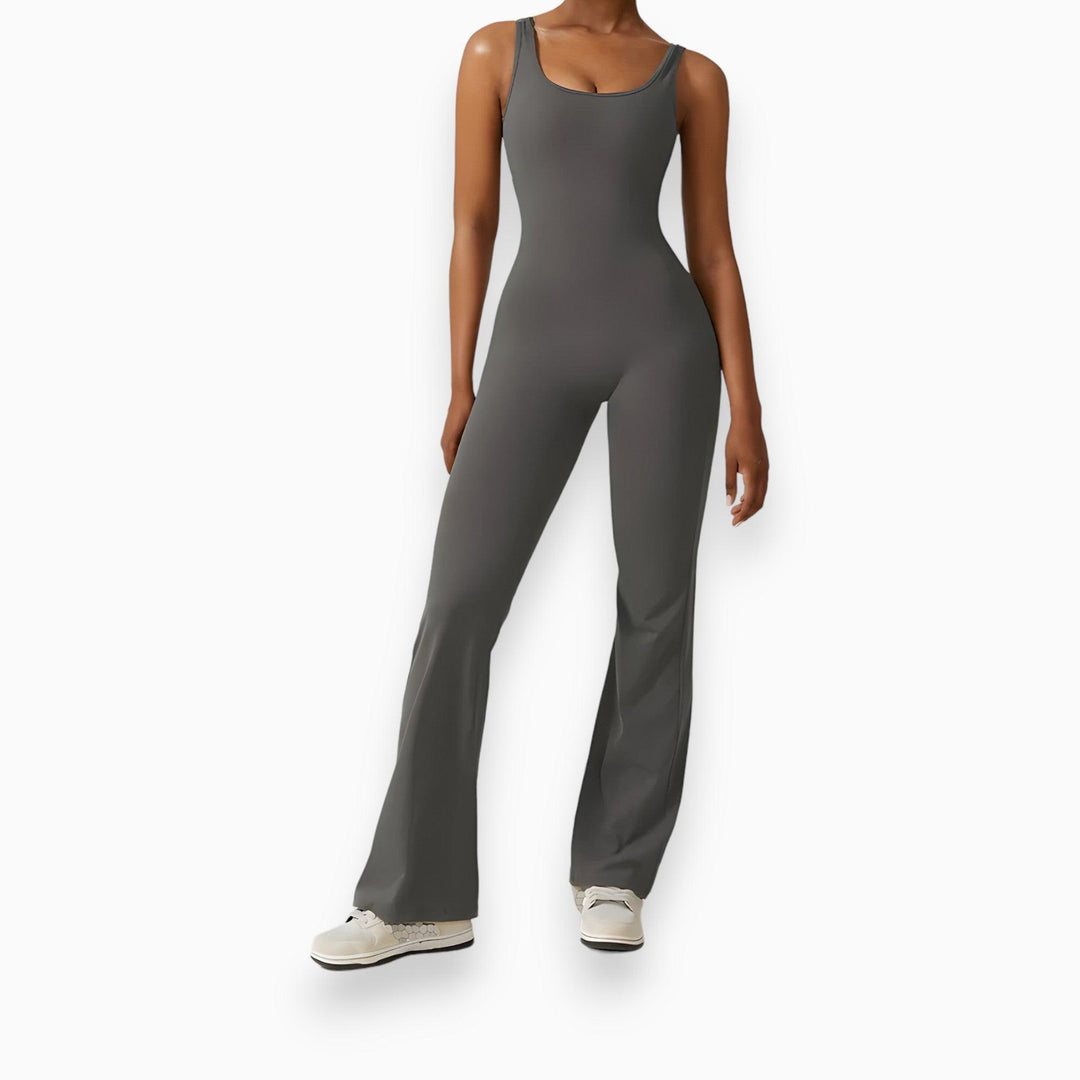 Chique Strakke Jumpsuit-Jumpsuits-Calora-Grijs-S-Calora