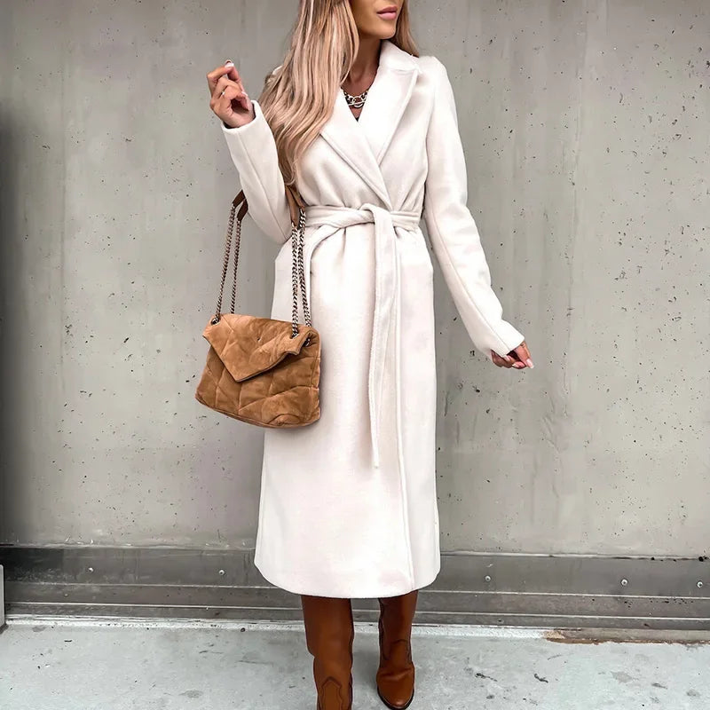 Chique wolmix jas - Dames-Zomer Jassen-Calora-Beige-S-Calora