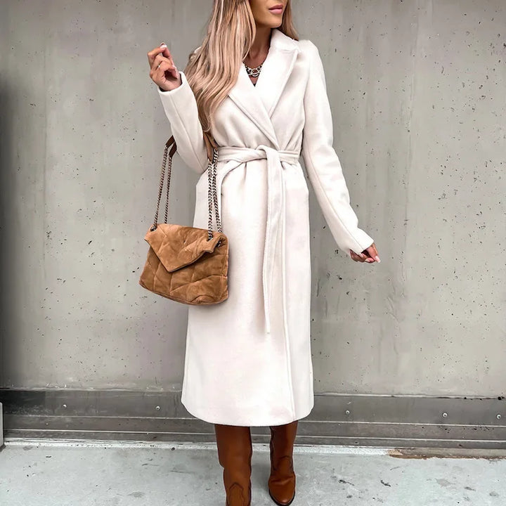 Chique wolmix jas - Dames-Zomer Jassen-Calora-Beige-S-Calora
