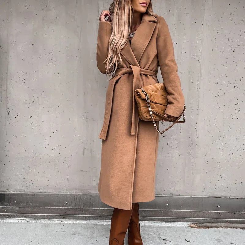 Chique wolmix jas - Dames-Zomer Jassen-Calora-Beige-S-Calora