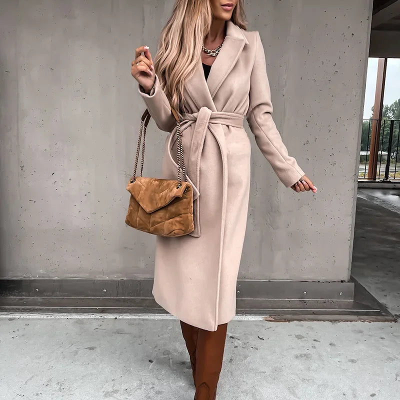 Chique wolmix jas - Dames-Zomer Jassen-Calora-Khaki-S-Calora