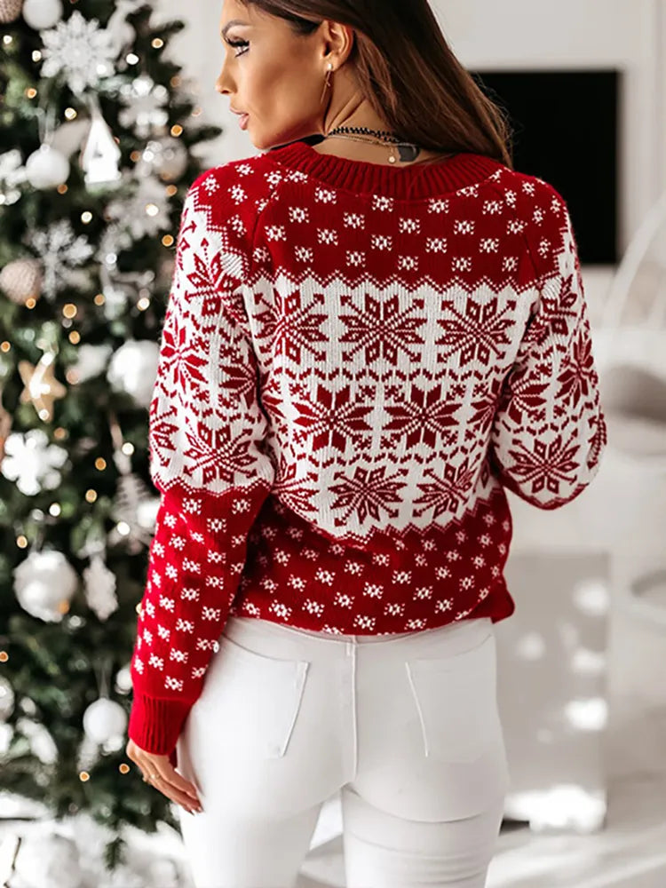 Christmas Bliss Pullover | Warme kersttrui-Sweaters-Calora-Wit-S-Calora