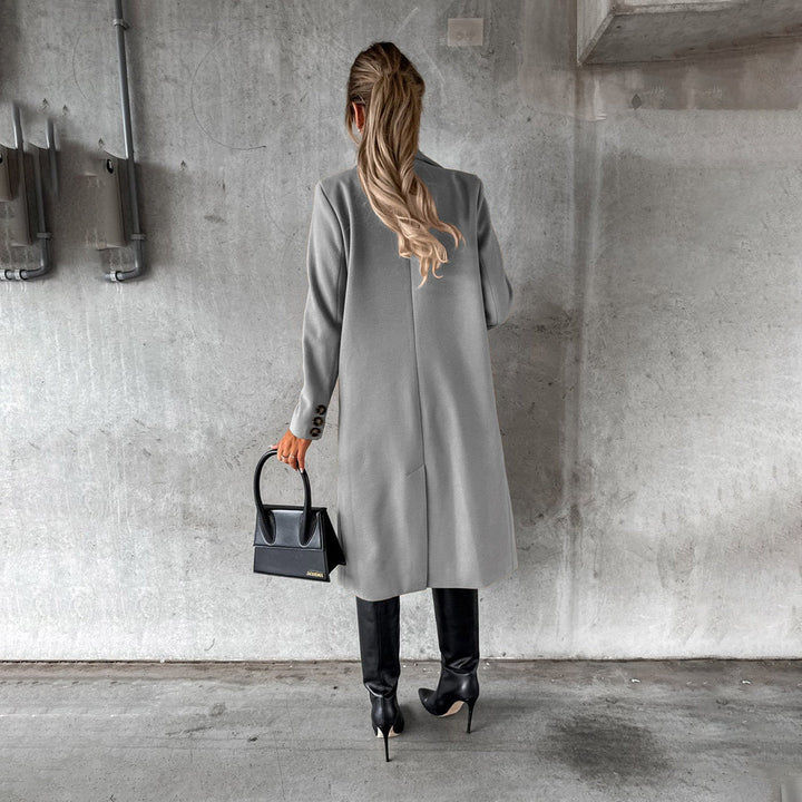 Clare | Dames winter trenchcoat met dubbele rij knopen-Zomer Jassen-Calora-Roze-S-Calora