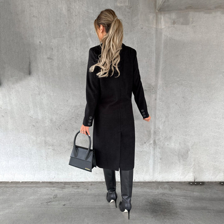 Clare | Dames winter trenchcoat met dubbele rij knopen-Zomer Jassen-Calora-Roze-S-Calora