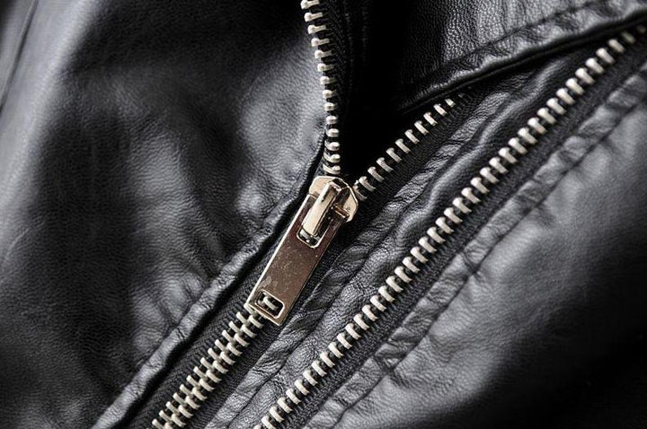 CALORA_ Classieke Dames PU Leren Bikerjas met Asymmetrische Rits