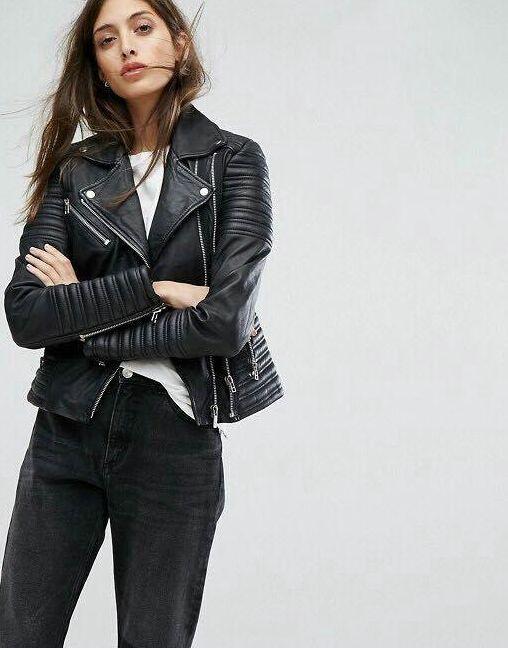 CALORA_ Classieke Dames PU Leren Bikerjas met Asymmetrische Rits